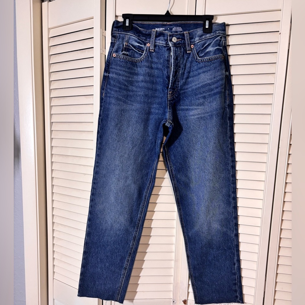 Old Navy Ski High Straight High Rise Jeans | Sz 4 | NWOT